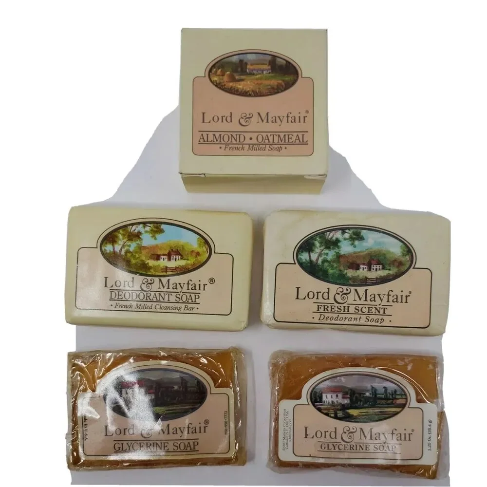 Lord & Mayfair Hotel Bar Soaps Vintage 1987 Lot of 5 Bars Collectible Uncommon